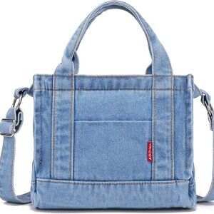 Denim Tote Purse for Women Large Crossbody Shoulder Bag Multi-use Gift